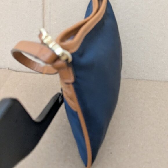 MICHAEL KORS Kempton Nylon Blue Brown Wristlet Pouch Wallet Small Purse . - Picture 6 of 12